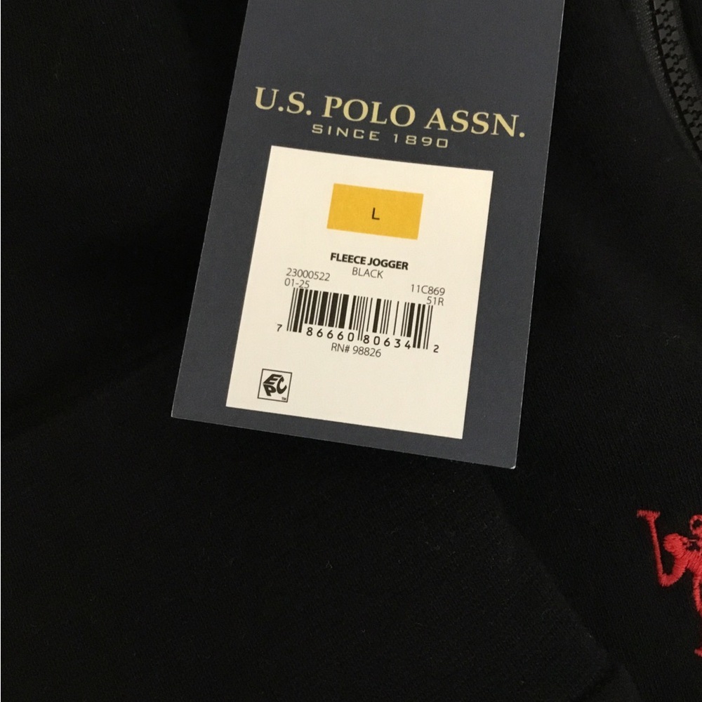 U.S. Polo Assn Fleece Full-Zip Sweatsuit 2 Pc Set Mens Large Hoodie & Pants - Picture 13 of 15